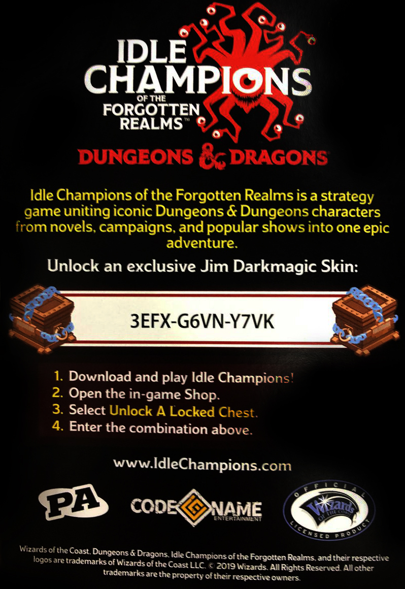 idle champions of the forgotten realms chest codes
